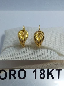Orecchini in oro giallo 750 18 kt carati lunghi peso gram. 3,80 monachella +2lav - Foto 1 di 7