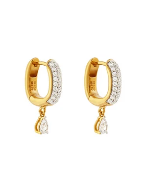 Orecchini ovali donna Guess argento 925 dorato con gocce JSBE04506JW - Immagine 1 di 4