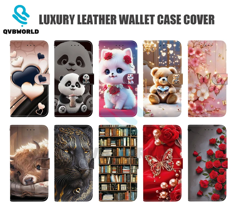 Flip Wallet Case for Nokia 1.4/2.2/2.3/6.2/5.4/2.4/4.2/7.2 Stand Phone Cover - Image 1 of 4