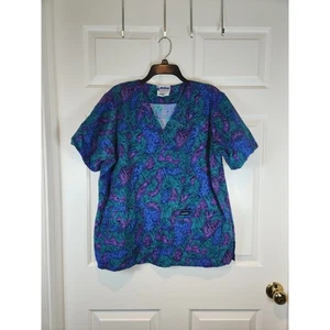Top scrub donna tg L verde blu viola fantasia maniche corte Landau - Foto 1 di 8