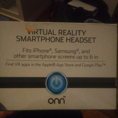 ONN Virtual Reality Smartphone Headset iPhone Samsung Screens up to 6" (White) - Image 1 of 2