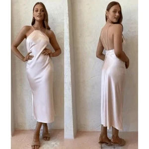 Significant Other Vienna Satin Blush Pink Kleid Größe US 6 AU 10 Neu Fehler - Bild 1 von 12