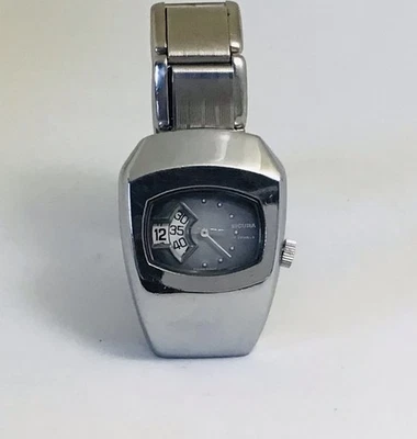 Vintage SICURA JUMP HOUR, Cal.EB 8421,17 Jewels Manual Wind,Ca. 1970s, Working. - Image 1 of 4