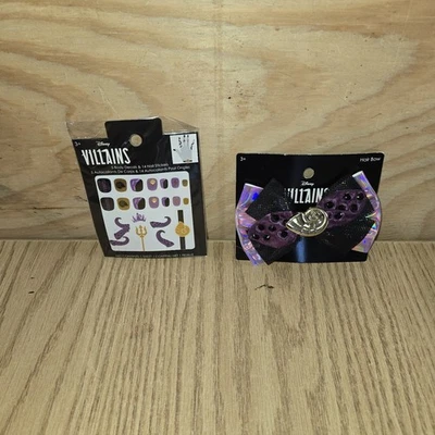 Fantasia de Halloween Disney Villains Ursula cabelo arco e 5 decalques corporais e unhas novo na embalagem - Imagem 1 de 3