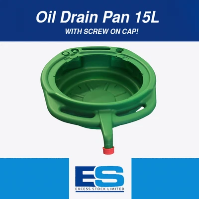 BUTTS OF BAWTRY Oil Drain Pan Fluid Antifreeze Coolant 15 Litre GREEN With Screw cap Heavy duty
