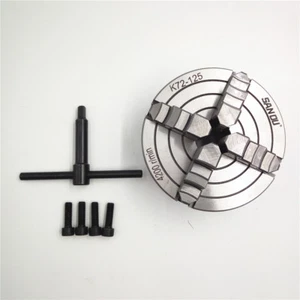 4Jaw 5" Lathe Chuck Independent & Reversible Jaw 125MM M8 Screw Hardened Steel - Picture 1 of 8