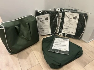 Set Of 4 Klassy Kovers Low Back Padded Chair Cover With Tablecloth Green New - Picture 1 of 6
