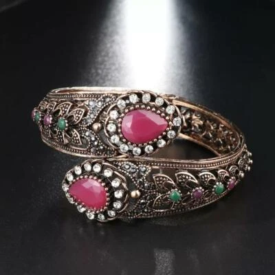 Pulsera para mujer estilo turco antigua color oro cristal flor Foto 1 de 4