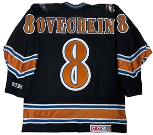 ALEXANDER OVECHKIN WASHINGTON CAPITALS CCM ROOKIE BLACK JERSEY SIZE LARGE - Picture 1 of 6