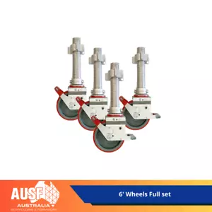 6 Inch Adjustable Wheels x4 for Aluminium Scaffold - Picture 1 of 2