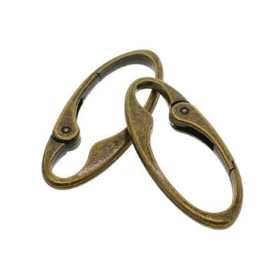 2 Pieces Vintage Bronze Oval Carabiner Spring Snap Hooks Clip Key Chain DIY - Image 1 of 4