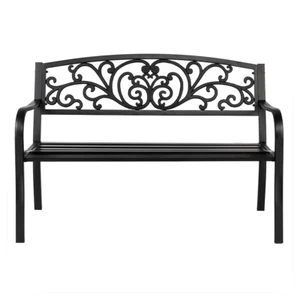 50" Iron&PVC Outdoor Courtyard Decoration Park Leisure Bench - Picture 1 of 8