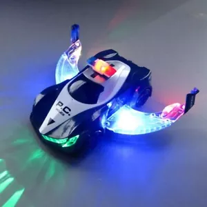 Robot Police Car Rotating Transformers Toy Lights Sounds Bump and Go Action - Picture 1 of 2