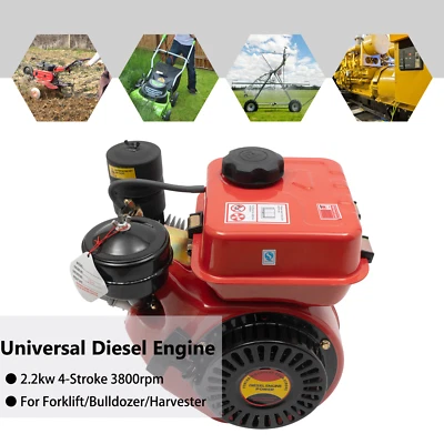 196CC 4-Stroke 3HP Diesel Engine Single Cylinder Forced Air-Cooled Diesel Engine - Image 1 of 4