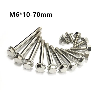 Titanium Hexagon Flange Bolts Hex Flange Head Screws M6*10 15 20 25 30 35-70mm - Image 1 of 4