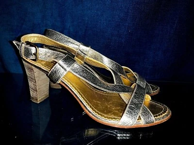 Zapatos de tacón alto J CREW con cordones ÚNICOS CUERO DORADO para mujer talla 7 👣b11 👠 Foto 1 de 4