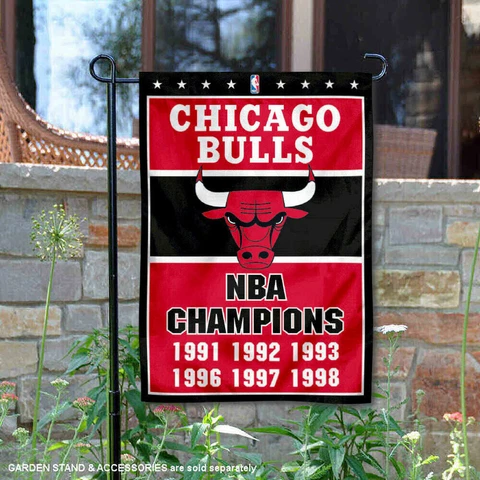 Chicago Bulls 6 Time NBA Champions Garden Flag and Yard Banner Cover