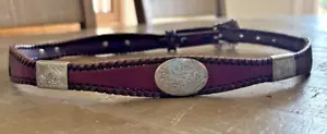 Womans, girls Leather western belt with Silver accents - Picture 1 of 5