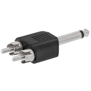 6.35mm 1/4" Mono Male to Dual RCA Male Stereo Audio Y Splitter Adapter Converter - Picture 1 of 2