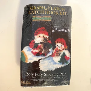 MCG Textiles Graph N' Latch Roly Poly Stocking Pair Latch Hook Kit Christmas NEW - Picture 1 of 5