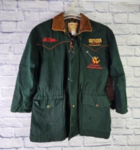 SCHAEFER OUTFITTER Western Green Canvas Blanket Lined Cowboy Ranch Jacket XS USA - Picture 1 of 9