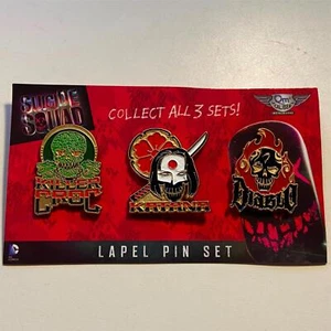 Suicide Squad 3 Pin Set Killer Croc Katana Diablo Enamel Pin QM DC Comics Geek - Picture 1 of 5