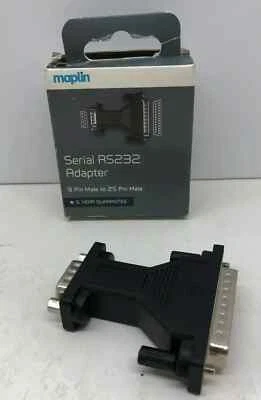 RS232 SERIAL ADAPTOR 9 PIN MALE-25 PIN MALE - BRAND NEW IN BOX (001) - Image 1 of 4