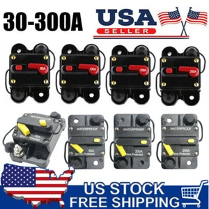 30-300A AMP Waterproof Car Circuit Breaker Fuse Reset 12V-48V DC Car Boat 1/2Pcs - Picture 1 of 43