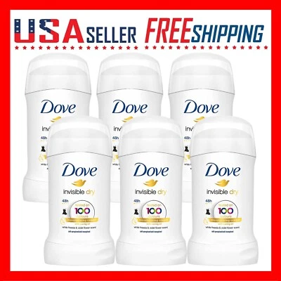 Dove Stick Invisible Dry Deodorant Anti-Perspirant 40ml x 6 Pack - Image 1 of 4