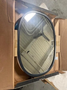 Umbra Hub Oval Wall Mirror with Rubber Frame, 18 x 24-Inch, Black - Picture 1 of 2