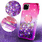 For iPhone 13,IP 13 Pro,iPhone 13 Pro Max Liquid Glitter Diamond Ring Stand Case