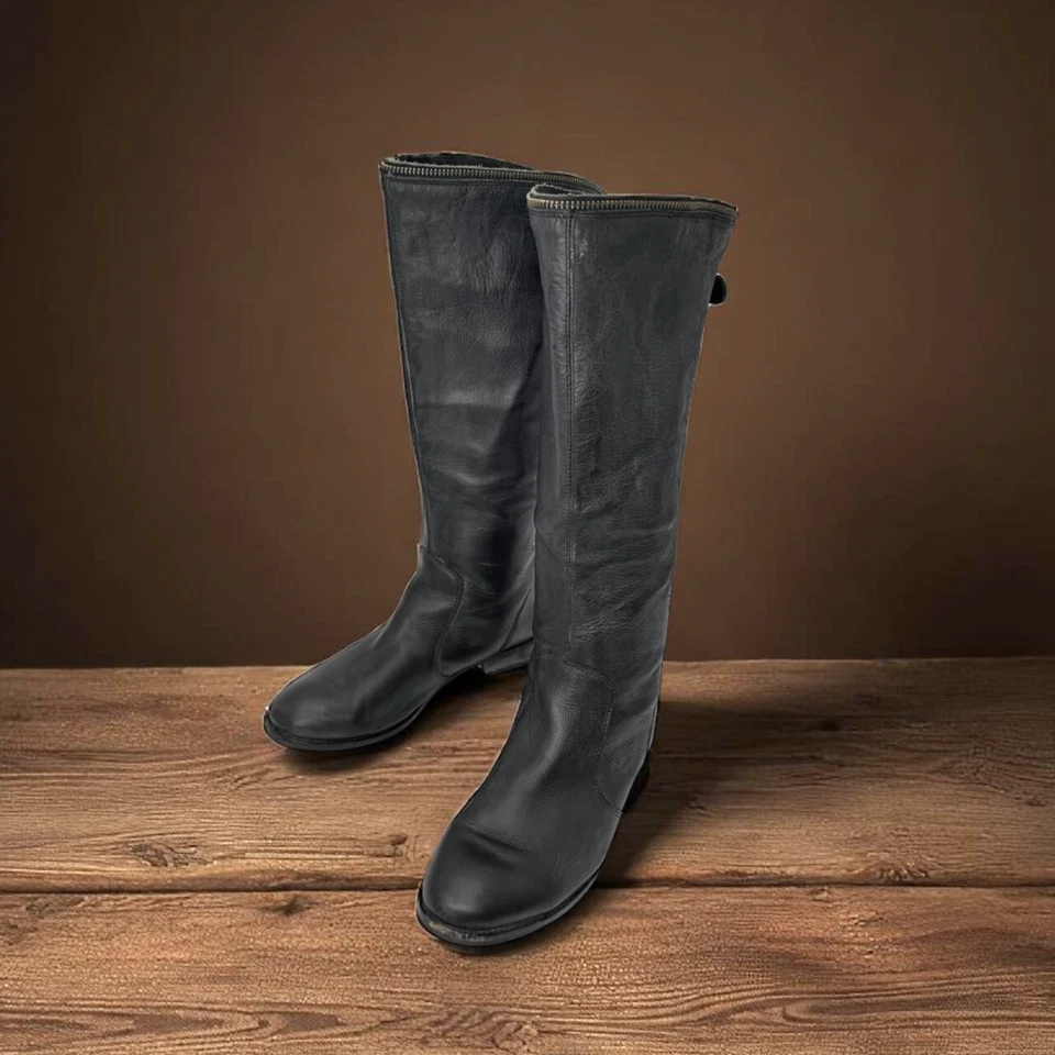 Bota de Moto Caterpillar Mujer 8.5 Cat Cuero Negro Hasta la Rodilla P30807 Forrada en Calle Foto 1 de 4