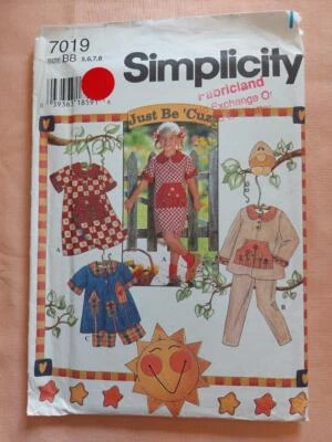 Simplicity 7019 Child's Dress, Top, Shorts & Pants Pattern Size 5-8 - Image 1 of 2