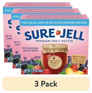 (3 pack) Premium Fruit Pectin for Less or No Sugar Needed Recipes, 1.75 oz Box - Picture 1 of 11