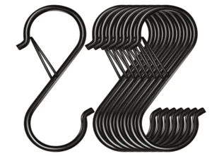 8 Pack S Hooks Hanging 3.5 inch Heavy Duty S Hooks Safety Buckle S Shaped Hooks - Picture 1 of 6