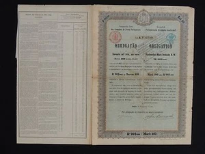OBLIGATION. COMPAGNIE ROYALE DES CHEMINS DE FER PORTUGAIS. 1886 - Imagen 1 de 2
