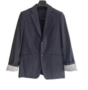 Theory Mens Grey Pinstripe Cotton Two-Button Blazer Sport Coat. Size 38/UK Small - Picture 1 of 20