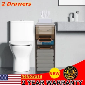 Bathroom Floor Cabinet Toilet Paper Holder Narrow Bathroom Storage Organizer - Picture 1 of 16