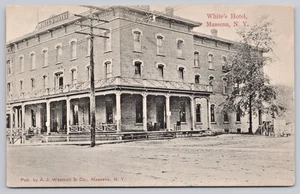 Vintage Postkarte New York Whites Hotel Massena NY Rückseite geteilt - Bild 1 von 2