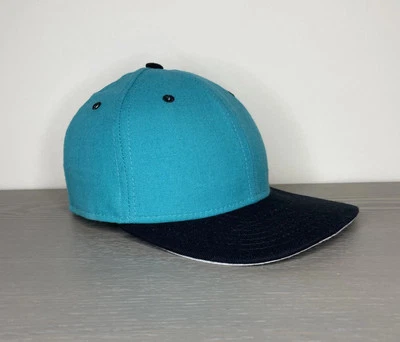 New Era Blank Fitted Hat 6 3/4” Florida Marlins Colors Mens 90s Made USA New VTG - Image 1 of 4
