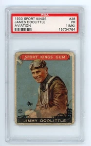 1933 Sport Kings Jimmy Doolittle #28 Aviation Gum Vintage Card PSA 1 (MK) - Picture 1 of 3