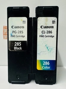 New Genuine Canon PG-285 Black CL-286 Color Set of 2 Ink Cartridges - Afbeelding 1 van 2