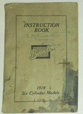 Antiguo libro de instrucciones BUICK 1919 de colección  Foto 1 de 4