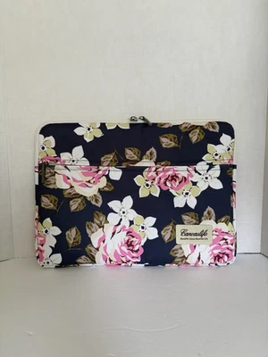 Canvaslife White Rose Patten Laptop Sleeve Zipper Case 14 Inch 14” New - Image 1 of 4