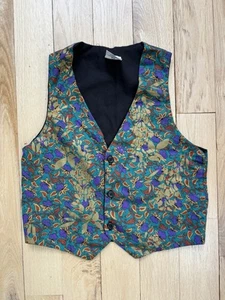 In Flite Kids Vest Fanciful Floral Colorful Sz 8-10 Cotton Top USA made Washable - Picture 1 of 4