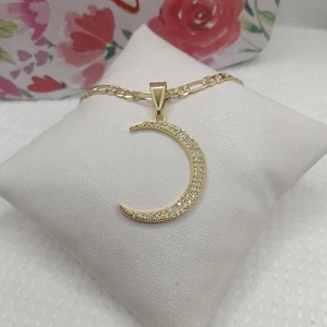 Goldplated Crescent Moon Necklace - Picture 1 of 2