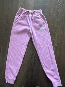 Girl Youth Size, Large Purple Nike Sweatpants With Turquoise Nike Check  - Picture 1 of 4