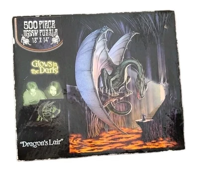Vintage "Dragons Lair" 500 Piece Glow In The Dark Puzzle 18x14" New Sealed 2003 - Image 1 of 4