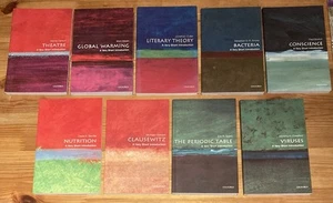 Lot of 9 A Very Short Introduction Books Bacteria Viruses Nutrition Clausewitz - Picture 1 of 3