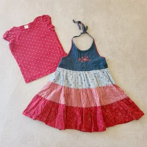 Bonnie Jean Girl Size 6/6X Red White Blue Patchwork Americana Dress 4th July USA - Picture 1 of 5